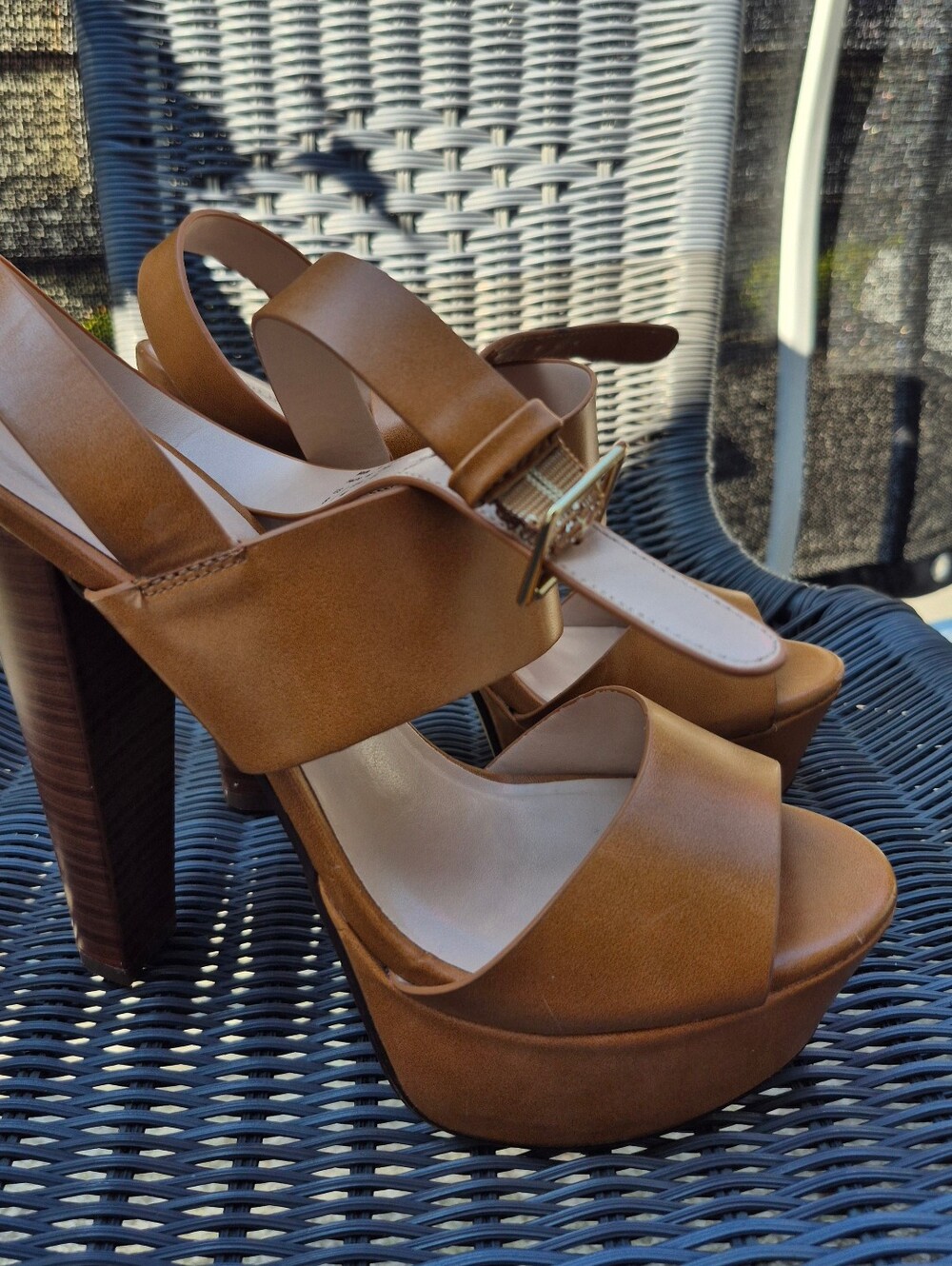Call It Spring Tan Platform Heels - Picture 6 of 9